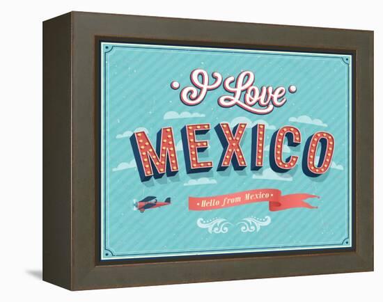 Vintage Greeting Card From Mexico - Mexico-MiloArt-Framed Stretched Canvas