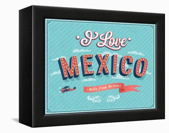 Vintage Greeting Card From Mexico - Mexico-MiloArt-Framed Stretched Canvas