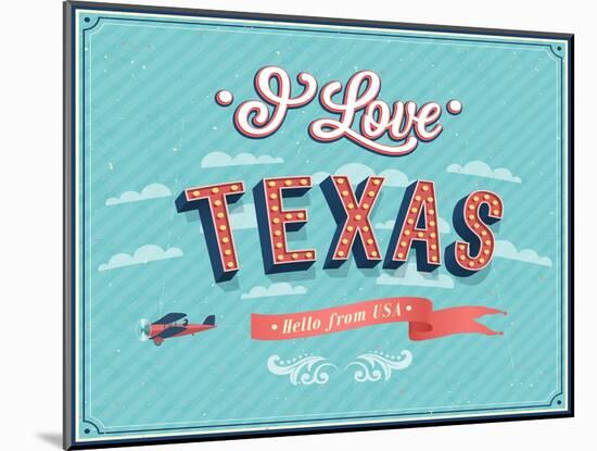 Vintage Greeting Card From Texas - Usa-MiloArt-Mounted Art Print