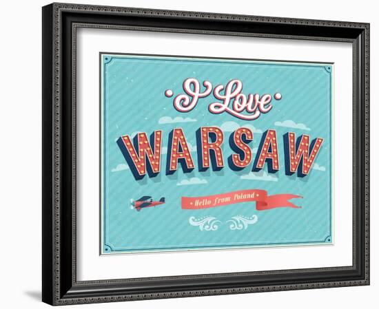 Vintage Greeting Card From Warsaw - Poland-MiloArt-Framed Art Print
