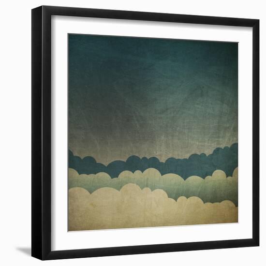 Vintage Grunge Sky Background-pashabo-Framed Art Print