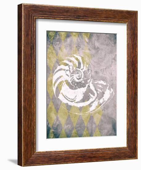 Vintage Harlequin Shell 1-Alicia Soave-Framed Art Print