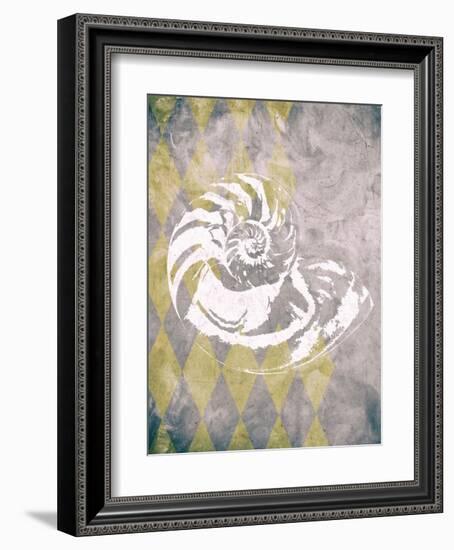 Vintage Harlequin Shell 1-Alicia Soave-Framed Art Print