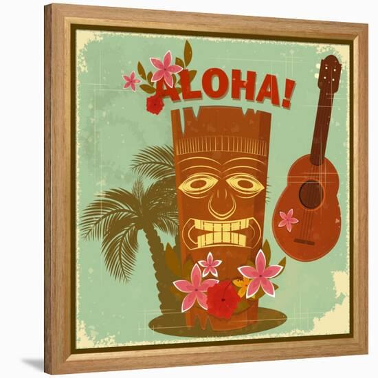 Vintage Hawaiian Postcard-elfivetrov-Framed Stretched Canvas