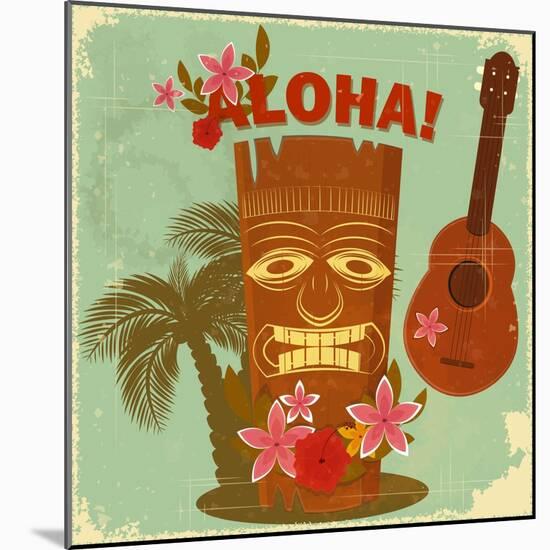 Vintage Hawaiian Postcard-elfivetrov-Mounted Art Print