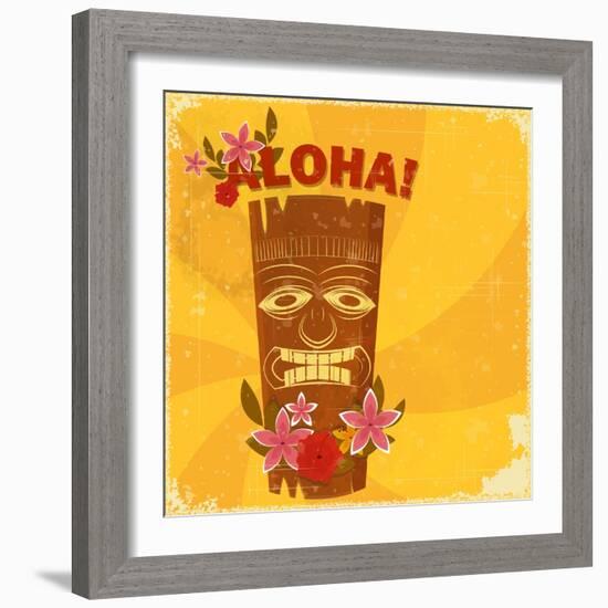 Vintage Hawaiian Postcard-elfivetrov-Framed Art Print