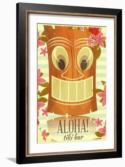 Vintage Hawaiian Tiki Postcard-elfivetrov-Framed Art Print