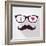 Vintage Hipster Icon Face-cienpies-Framed Art Print