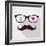 Vintage Hipster Icon Face-cienpies-Framed Art Print