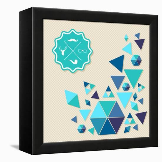 Vintage Hipster Label Icons with Geometric Elements-cienpies-Framed Stretched Canvas