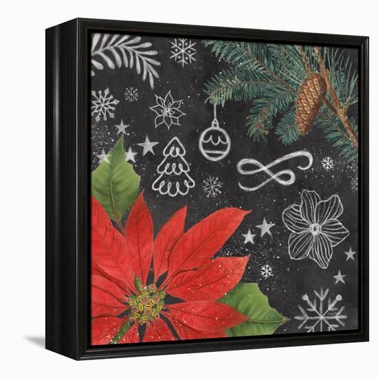 Vintage Holiday Chalk I-Mary Urban-Framed Stretched Canvas