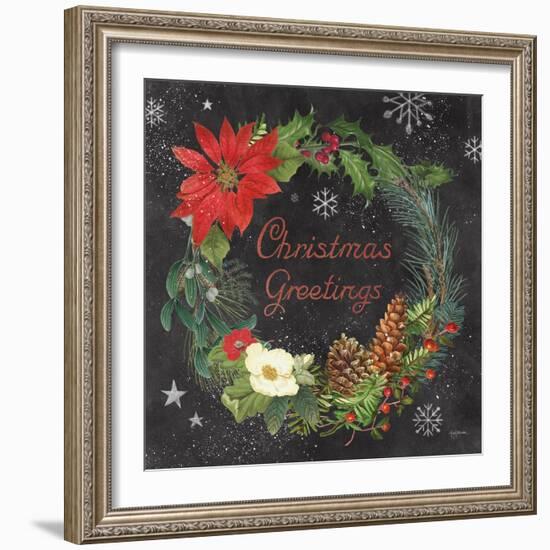 Vintage Holiday Chalk V-Mary Urban-Framed Art Print