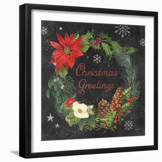 Vintage Holiday Chalk V-Mary Urban-Framed Art Print