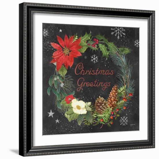 Vintage Holiday Chalk V-Mary Urban-Framed Art Print