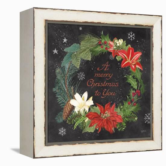 Vintage Holiday Chalk VI-Mary Urban-Framed Stretched Canvas