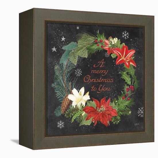 Vintage Holiday Chalk VI-Mary Urban-Framed Stretched Canvas