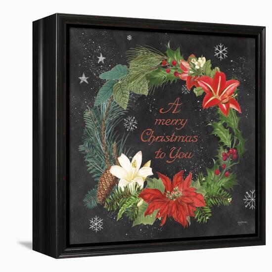 Vintage Holiday Chalk VI-Mary Urban-Framed Stretched Canvas