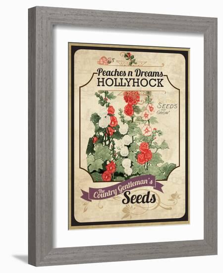 Vintage Hollyhock Seed Packet-null-Framed Giclee Print