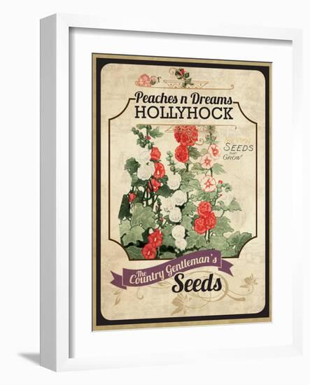 Vintage Hollyhock Seed Packet-null-Framed Giclee Print