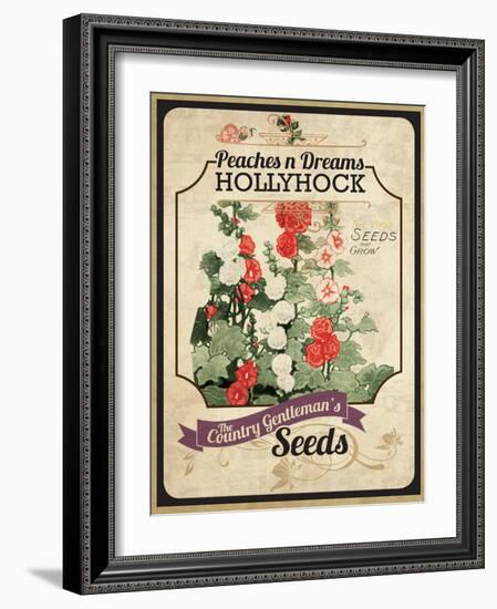 Vintage Hollyhock Seed Packet-null-Framed Giclee Print