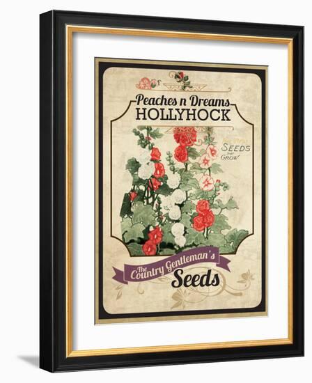 Vintage Hollyhock Seed Packet-null-Framed Giclee Print