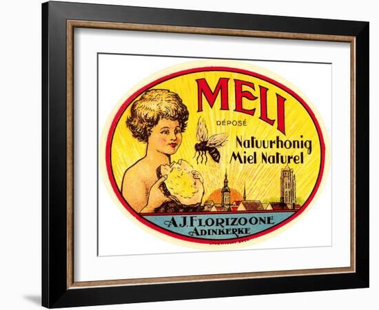 Vintage Honey Label-null-Framed Art Print