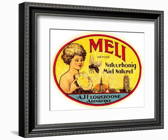 Vintage Honey Label-null-Framed Art Print