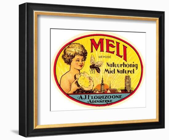 Vintage Honey Label-null-Framed Art Print