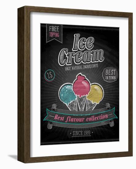 Vintage Ice Cream Poster - Chalkboard-avean-Framed Art Print