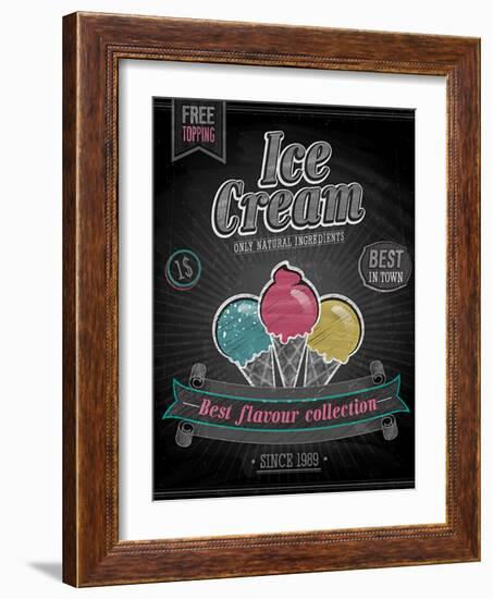 Vintage Ice Cream Poster - Chalkboard-avean-Framed Art Print