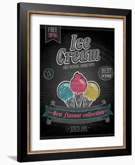 Vintage Ice Cream Poster - Chalkboard-avean-Framed Art Print