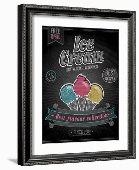 Vintage Ice Cream Poster - Chalkboard-avean-Framed Art Print