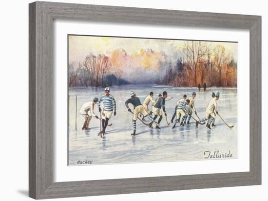 Vintage Ice Hockey, Telluride, Colorado-null-Framed Art Print