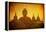 Vintage Image Of Buddha Statue At Borobudur Temple, Java, Indonesia-javarman-Framed Stretched Canvas