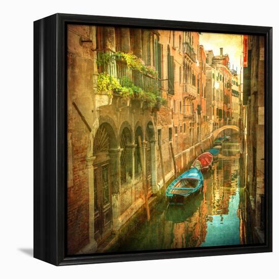 Vintage Image of Venetian Canals-javarman-Framed Stretched Canvas