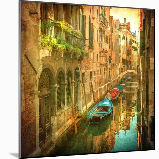 Vintage Image of Venetian Canals-javarman-Mounted Photographic Print