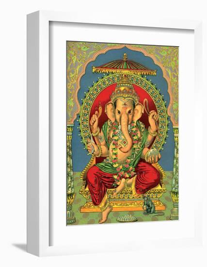 Vintage Indian Bazaar, Ganesha-null-Framed Art Print