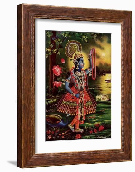 Vintage Indian Bazaar-null-Framed Art Print