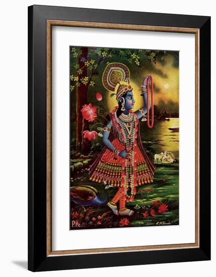 Vintage Indian Bazaar-null-Framed Art Print