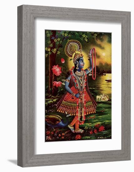 Vintage Indian Bazaar-null-Framed Art Print