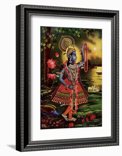 Vintage Indian Bazaar-null-Framed Art Print