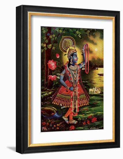 Vintage Indian Bazaar-null-Framed Art Print