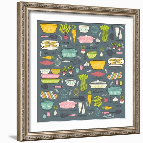 Vintage Kitchen-Elizabeth Caldwell-Framed Giclee Print