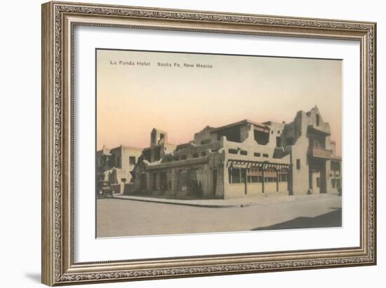 Vintage La Fonda Hotel, Santa Fe, New Mexico-null-Framed Art Print