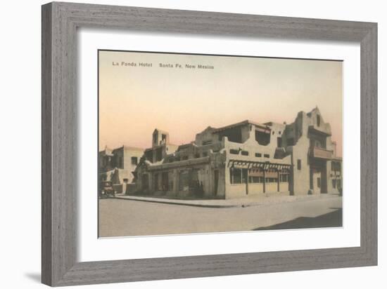 Vintage La Fonda Hotel, Santa Fe, New Mexico-null-Framed Art Print