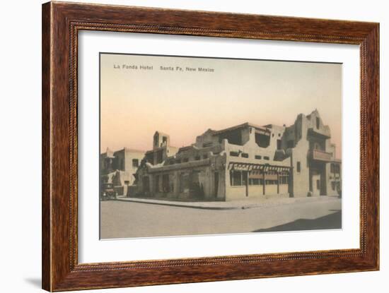 Vintage La Fonda Hotel, Santa Fe, New Mexico-null-Framed Art Print