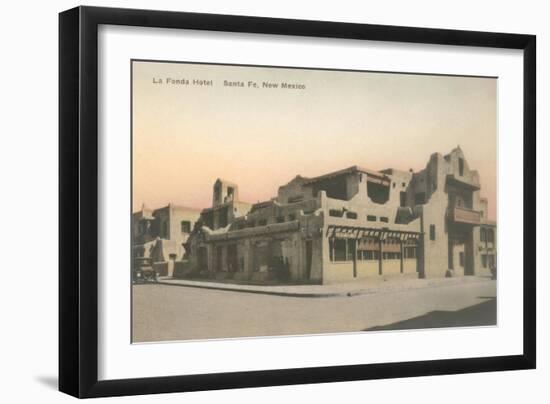 Vintage La Fonda Hotel, Santa Fe, New Mexico-null-Framed Art Print