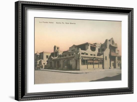 Vintage La Fonda Hotel, Santa Fe, New Mexico-null-Framed Art Print