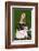 Vintage Lady with White Cat-Sharyn Bursic-Framed Photographic Print