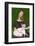 Vintage Lady with White Cat-Sharyn Bursic-Framed Photographic Print